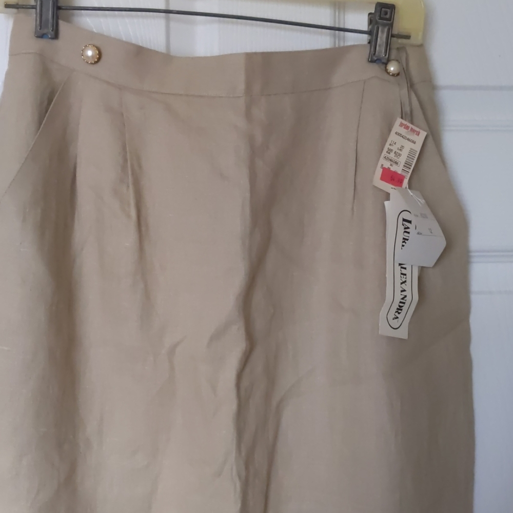 Mid calf linen skirt/jacket